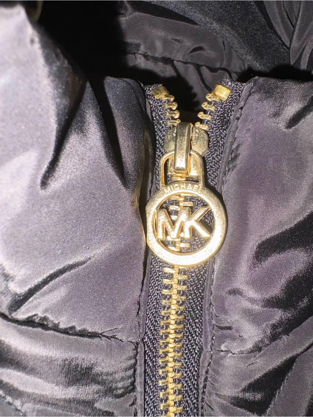 Michael Kors Black Quilted Puffer Vest with Gold-Tone Zip